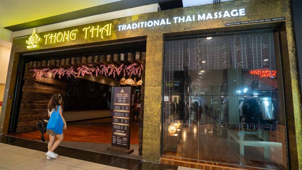 Thong Thai Massage storefront in KSL JB