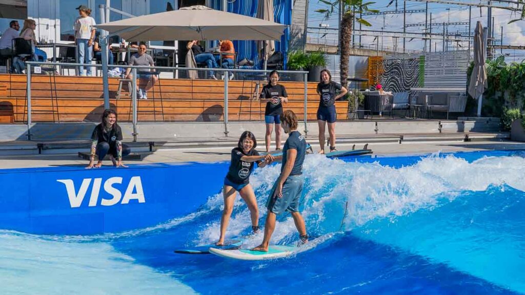 Tracey surfing - Urban Surf