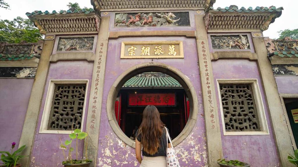 Girl at A-ma Temple - Places to Visit in Macao
