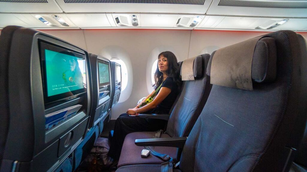 China Airlines plane seats interior – Los Angeles attractions