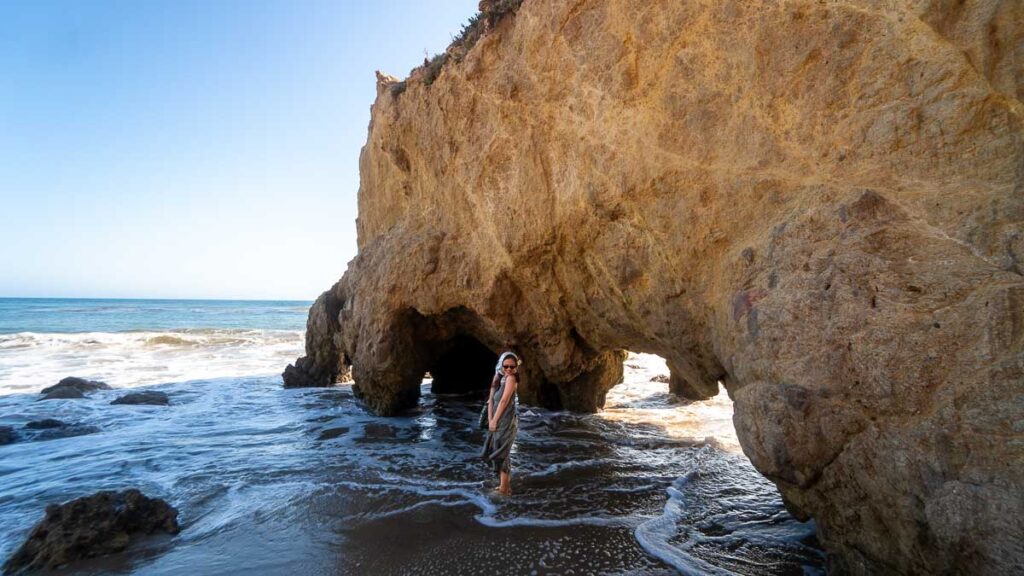 El Matador Beach with Girl Posing - Los Angeles Itinerary
