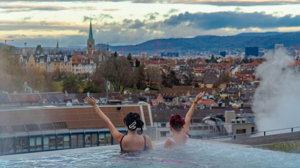 Rooftop pool at Hurlimannbad Spa - Things to do in Zurich