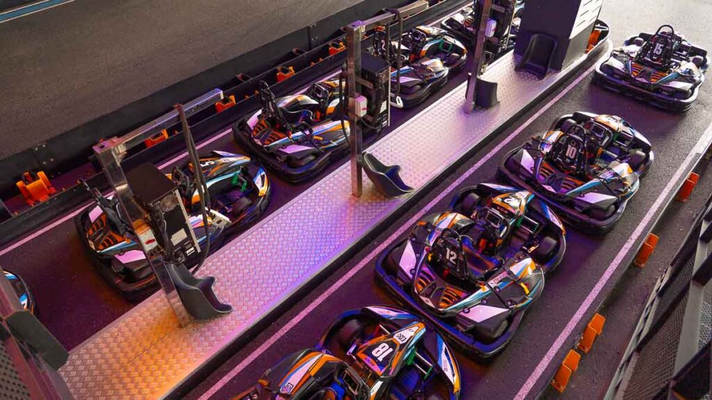 a few go-karts parked