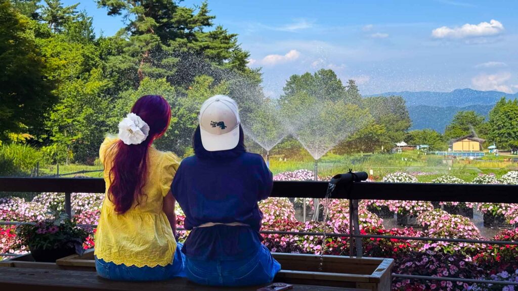 2 girls at Alps Azumino National Government Park - Things To Do in Azumino