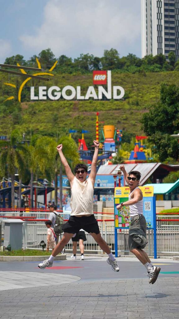 2 people jumping in Legoland - Things to do in Legoland Malaysia