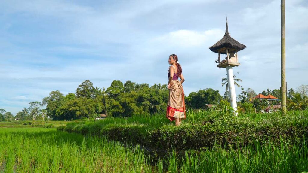 Girl at Banjar Mancingan Rice Field - 3d2n Bali Itinerary