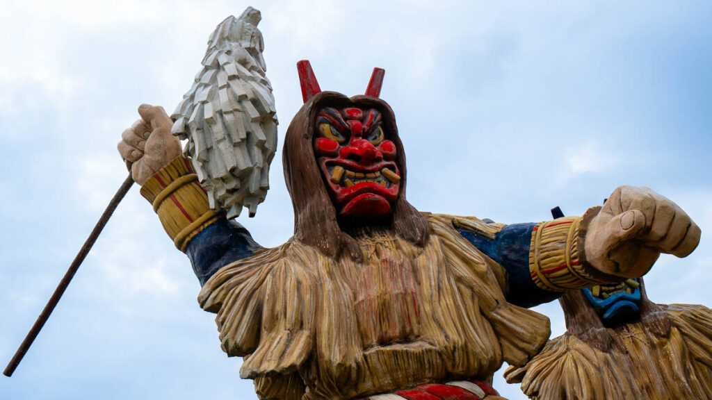 Closeup of the Namahage statue, Oga Peninsula, Akita, Japan, - Tohoku Summer Itinerary