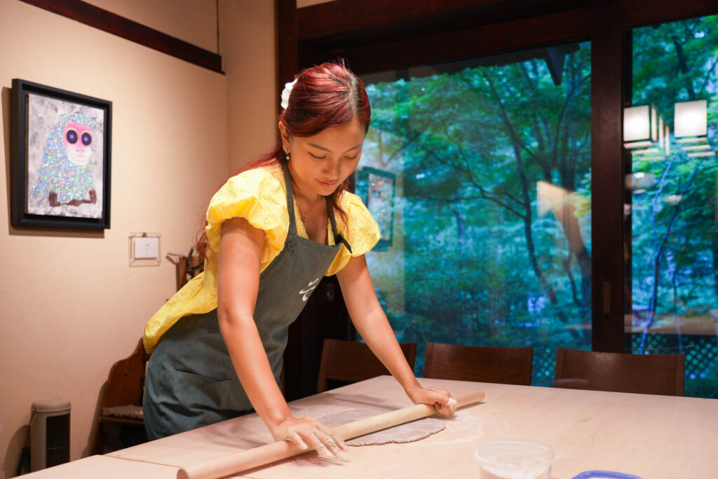 Girl Making Soba from scratch - Things To Do in Azumino