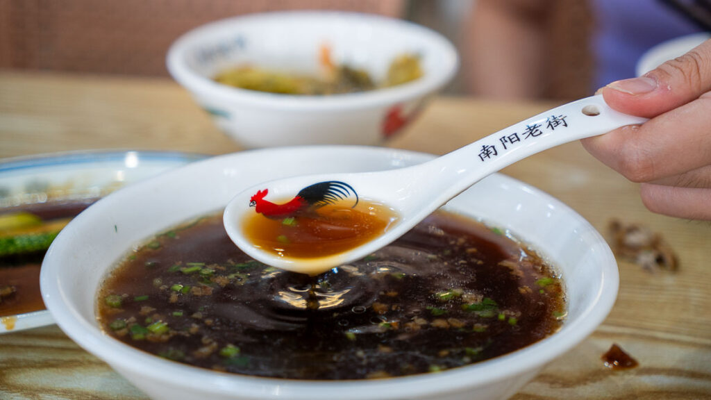 Close-up of herbal soup Nanyang Street Kway Chap Mount Austin
