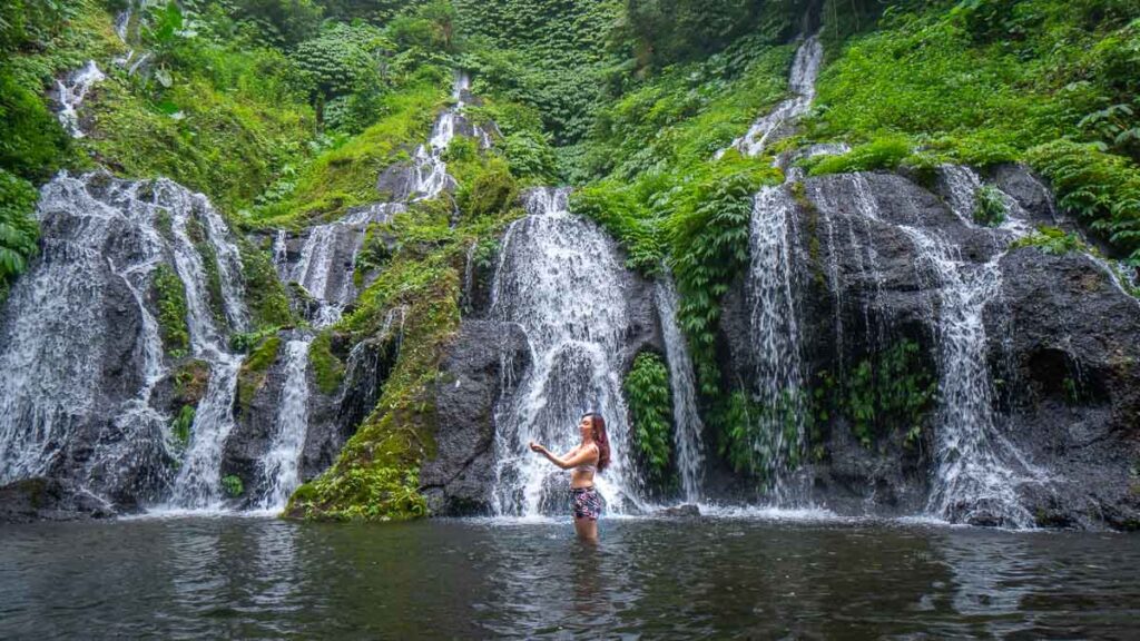 Girl at Pucak Manik Waterfall - 3d2n Bali Itinerary
