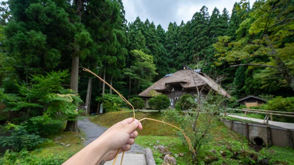 Strand of Straw from the Namahage in front of hut, Namahage Museum, Oga Peninsula Akita Japan - Tohoku Summer itinerary