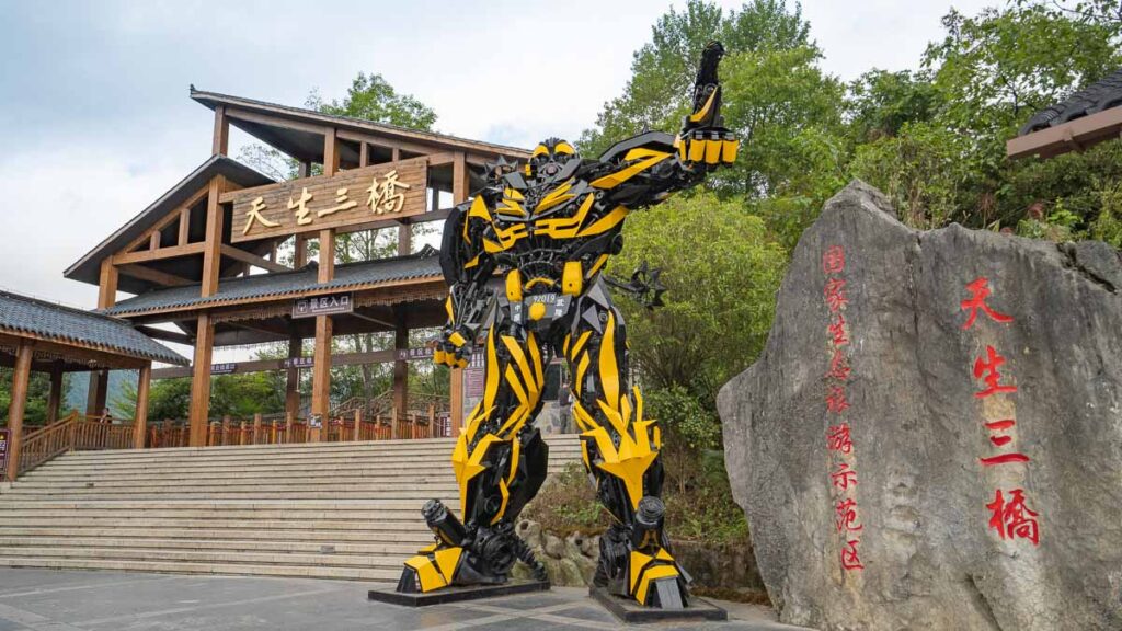 Transformer at Three Natural Bridges Entrance - Chongqing Itinerary