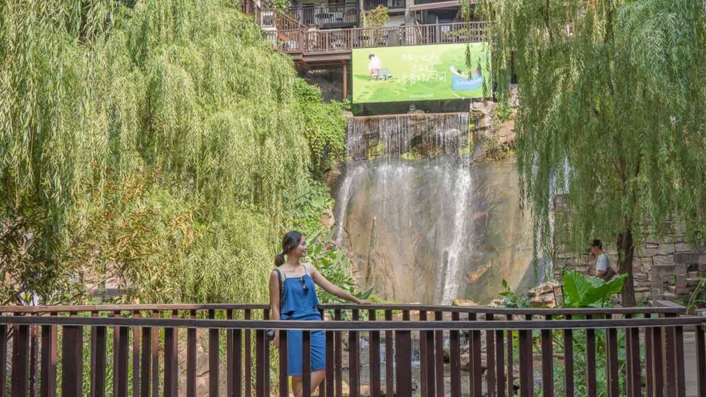 Girl at Xiahao Lane Waterfall - Chongqing Itinerary