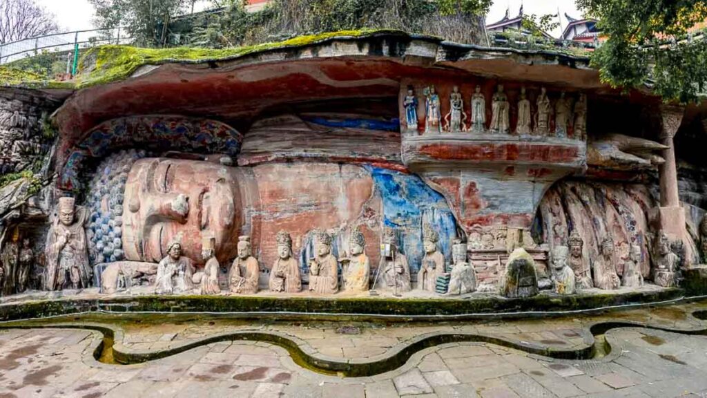 Carving of Sakyamuni Entering Nirvana at Baodingshan, Dazu Rock Carvings