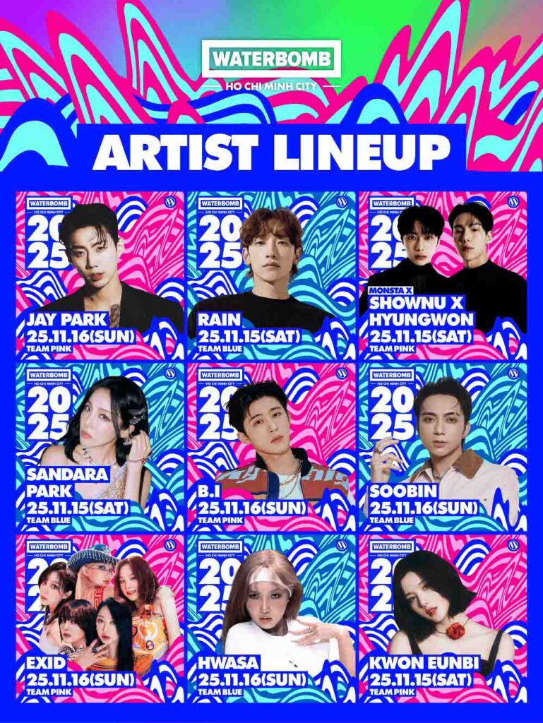 Waterbomb Line Up Day 1 - Waterbomb Ho Chi Minh City 2025