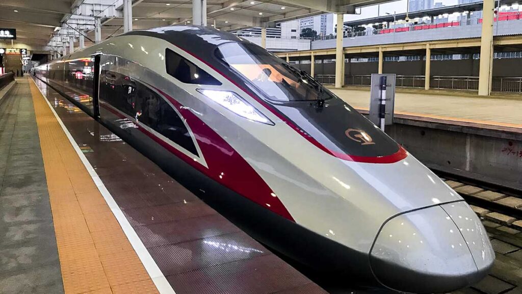Front of the high speed rail in China