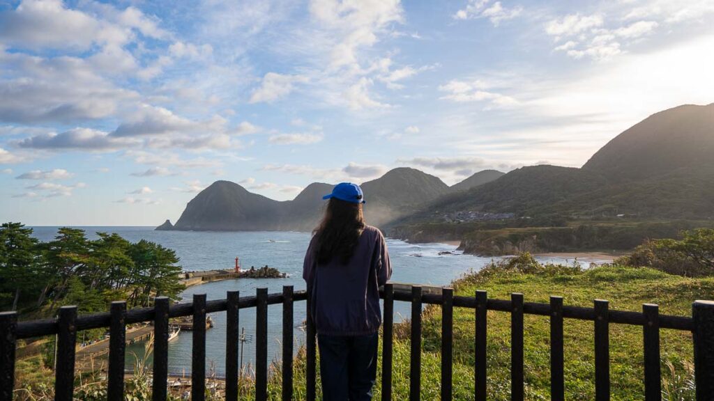Girl overlooking the Tango peninsula in Kyotango - Kyoto by the Sea