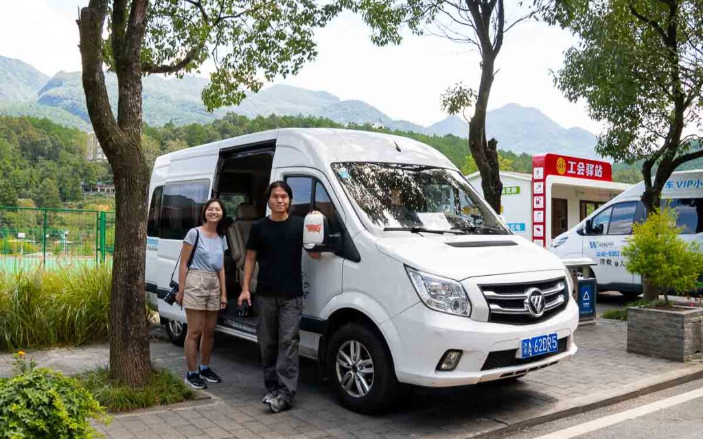 Our team taking a van as part of a tour charter