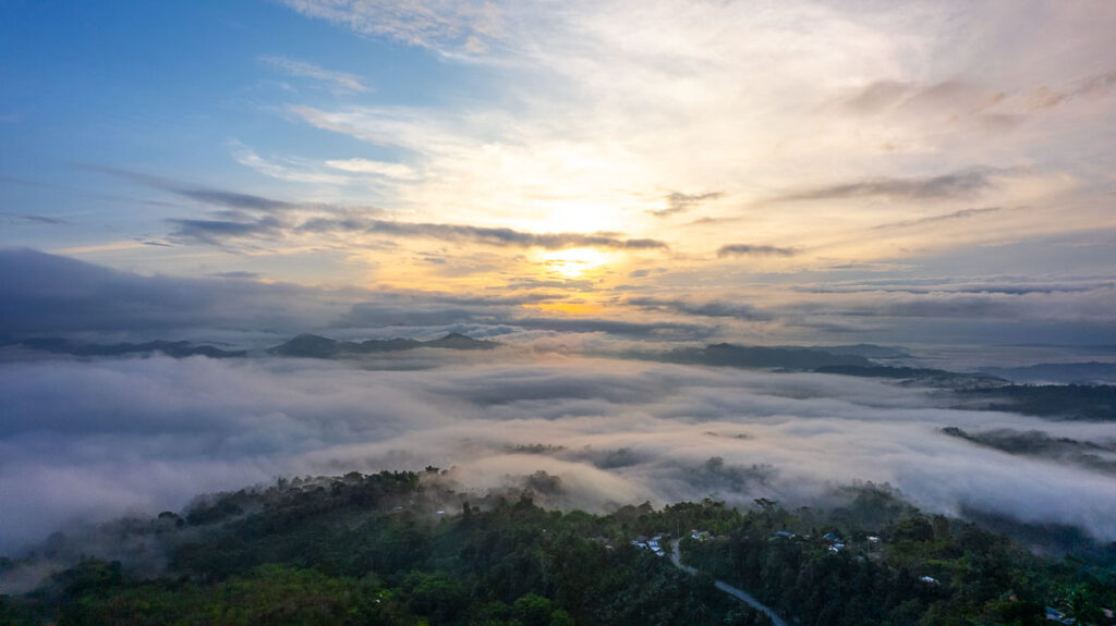 Sea of clouds from Sonnen Berg mountain view in Davao Highlands - Davao Attractions