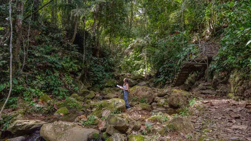 Girl on a hiking trail in Eden Resort - Davao things to do