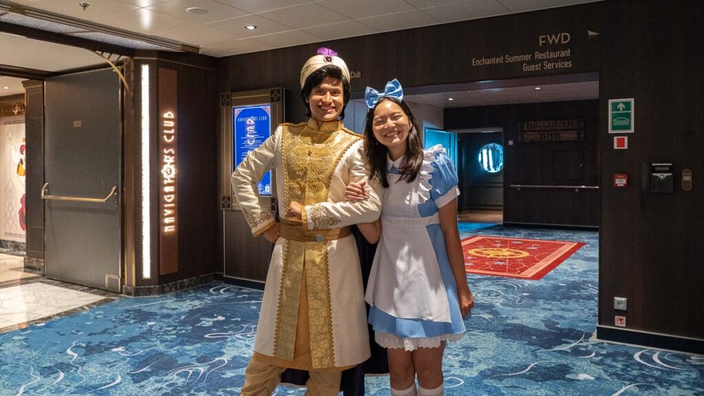 Girl Meeting Aladdin - Disney Adventure Cruise Review