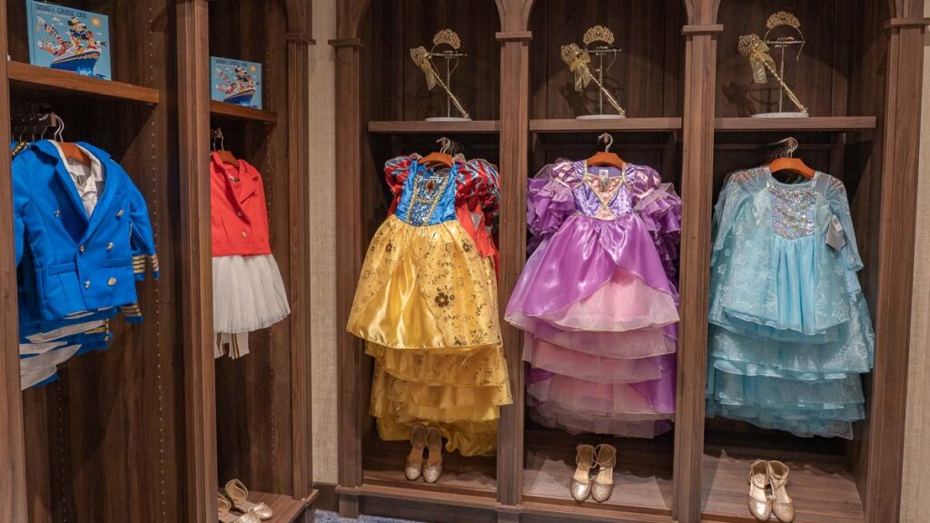 Costumes at Bibbidi Bobbidi Boutique - Things to do on Disney Adventure Cruise