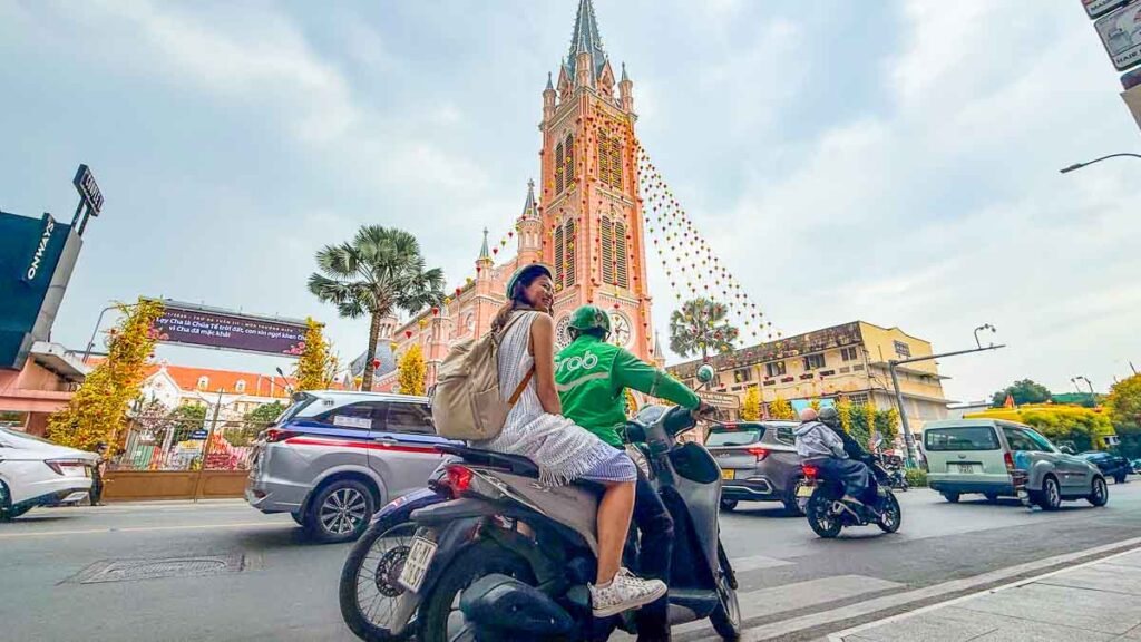 Girl on Grab Bike - Ho Chi Minh City Girls Trip