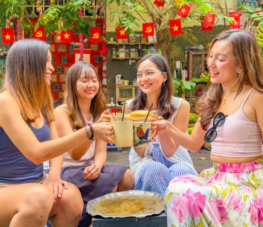 Girls drinking drinks at cafe - Ho Chi Minh City Girls Trip