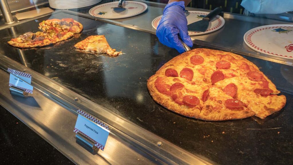 Pizza at Pizza Planet - Things to Eat on Disney Adventure Cruise