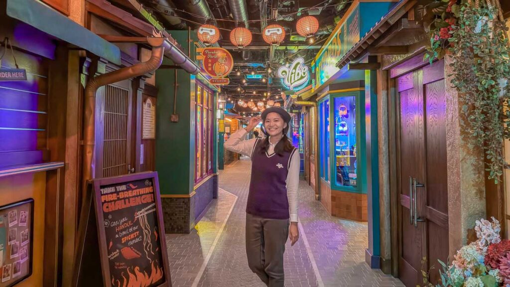 Girl at San Fransokyo Street - Disney Adventure Cruise Review