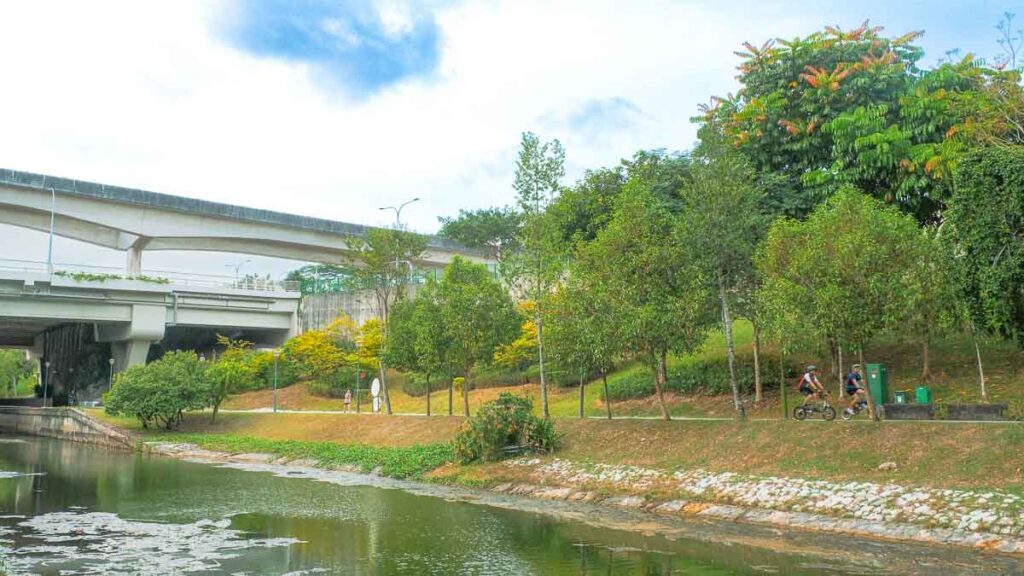 A park with a river flowing through - things to do in punggol