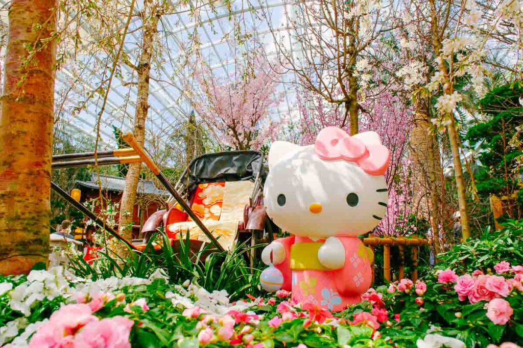 Gardens by the Bay flower dome sakura sanrio - Things to do in Singapore April 2026