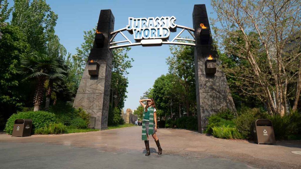 Girl In Front of Universal Studio Beijing Jurassic World - Beijing Itinerary
