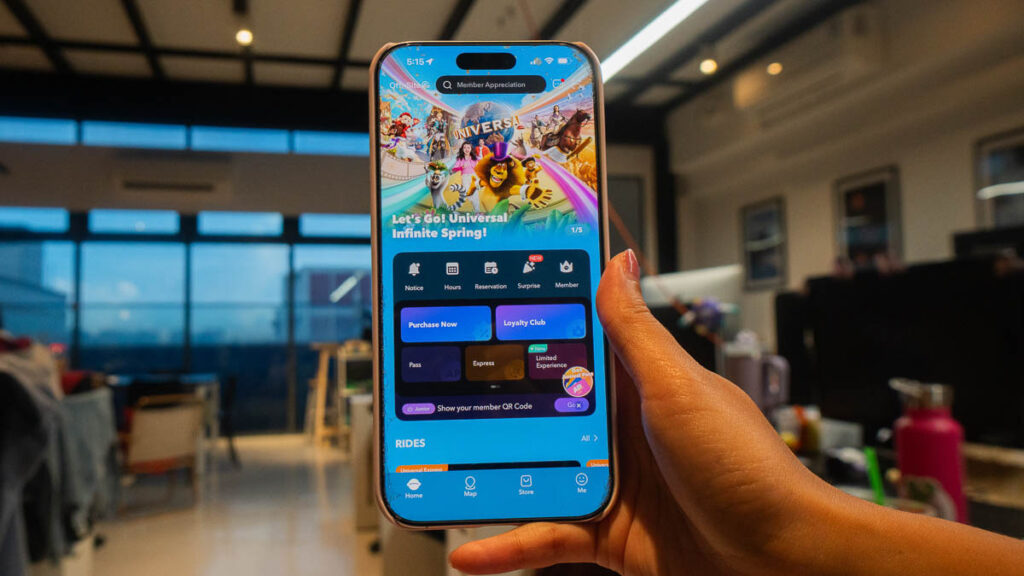 Universal Studios Phone App - Beijing Itinerary