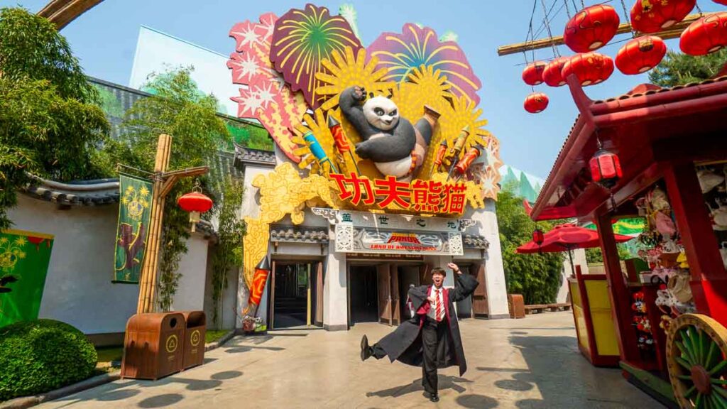 Man Outside Kungfu Panda Land - Things to do at Universal Studios Beijing