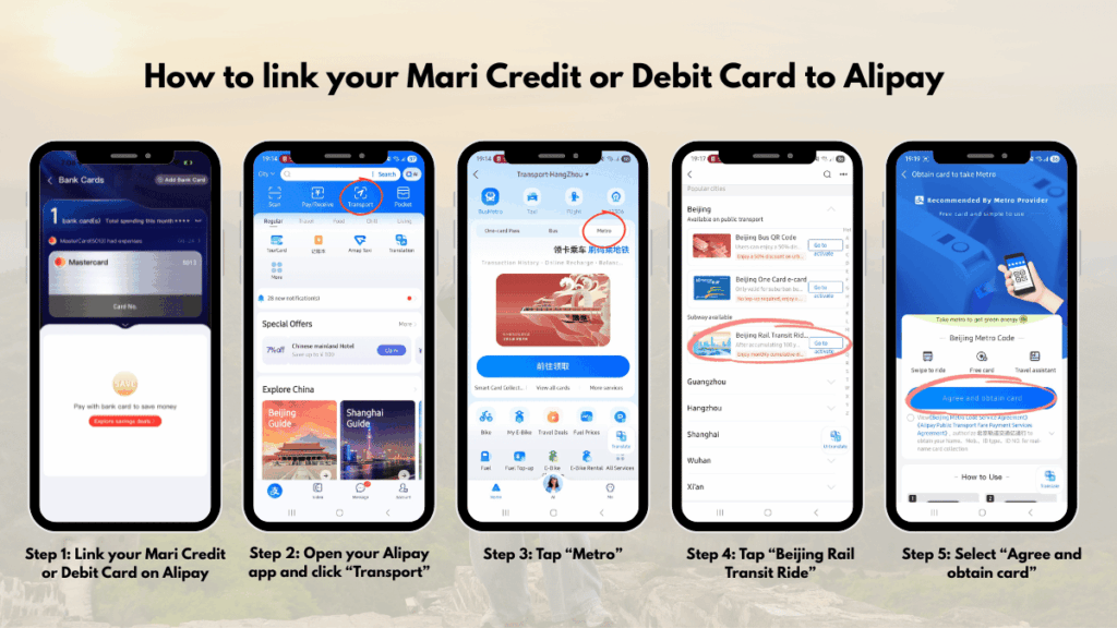 Link Mari Card to Alipay - Beijing Itinerary