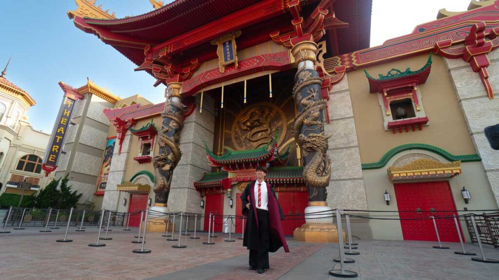 Man Standing outside a Theatre - Universal Studio Beijing Guide