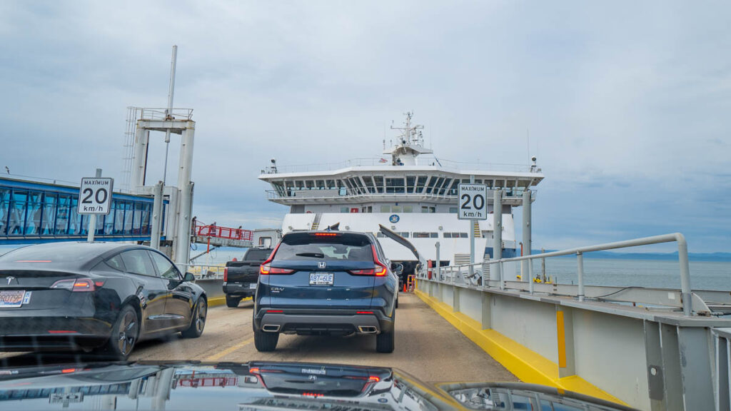 Cars going towards ferry - Vancouver itinerary