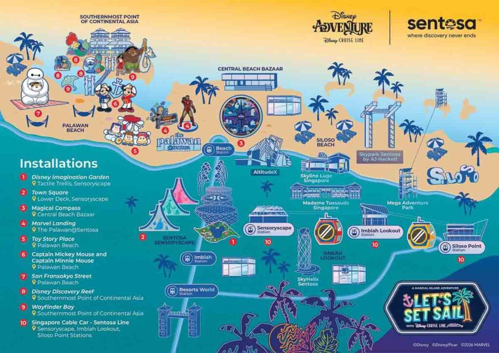 Sentosa Disney Cruise activation map - Things to Do in Singapore June July 2026