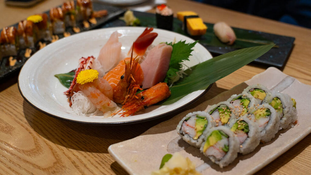 Table full of sushi - Vancouver places to visit