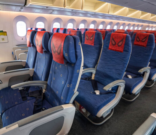 First Look at Scoot’s Spider-Man: Brand New Day Flight — Spidey-themed Interiors, Installations, and Exclusive Merch FEATURED IMG (digitally enhanced ver) - Spiderman Scoot Inaugural flight Japan