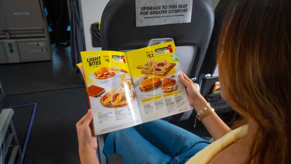 Scoot Flight Food Menu – How to get to Hat Yai