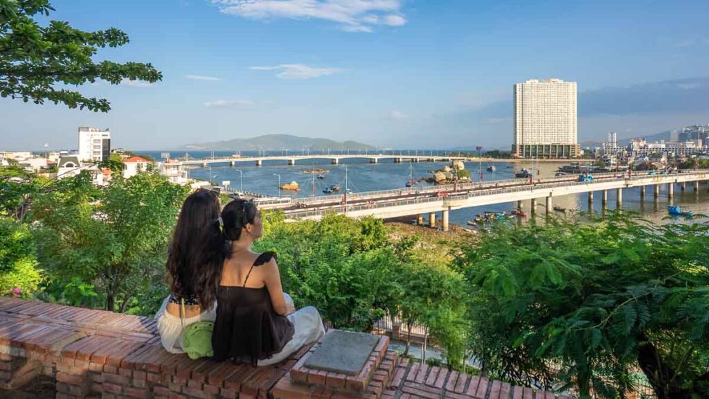 Girls overlooking Nha Trang Skyline - Nha Trang Attractions