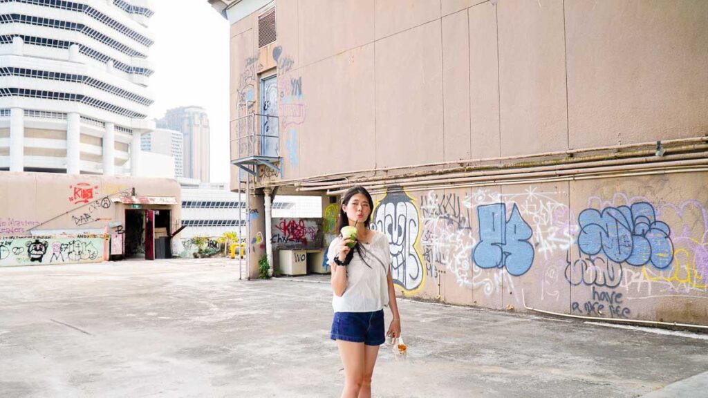Girl at Golden Mile Complex Rooftop - Kallang Neighbourhood Guide