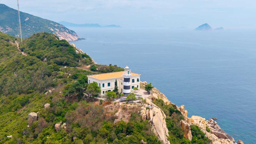 Drone photo of Hon Lun Lighthouse on Bich Dam Island - Nha Trang attractions