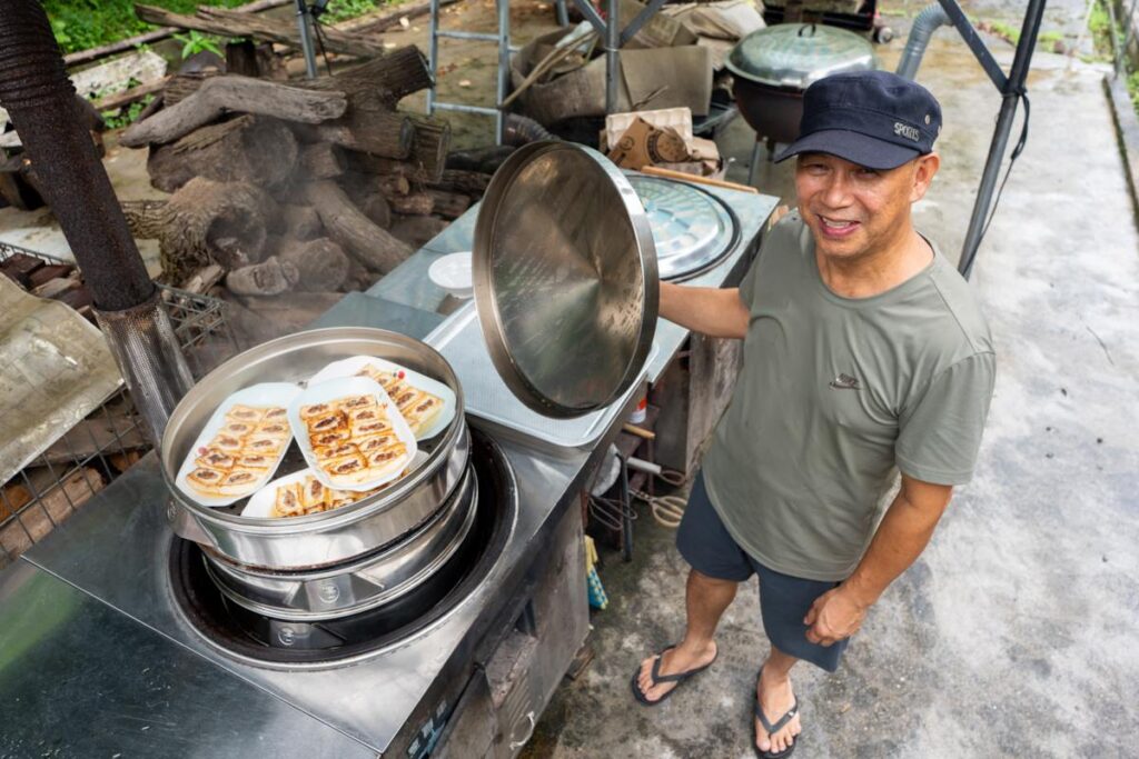 Brother Di of Di Ji Shi Duo prepares stuffed Hakka tofu using a traditional woodfire method - RURAL ROOTS (NTU GO-FAR 2026)